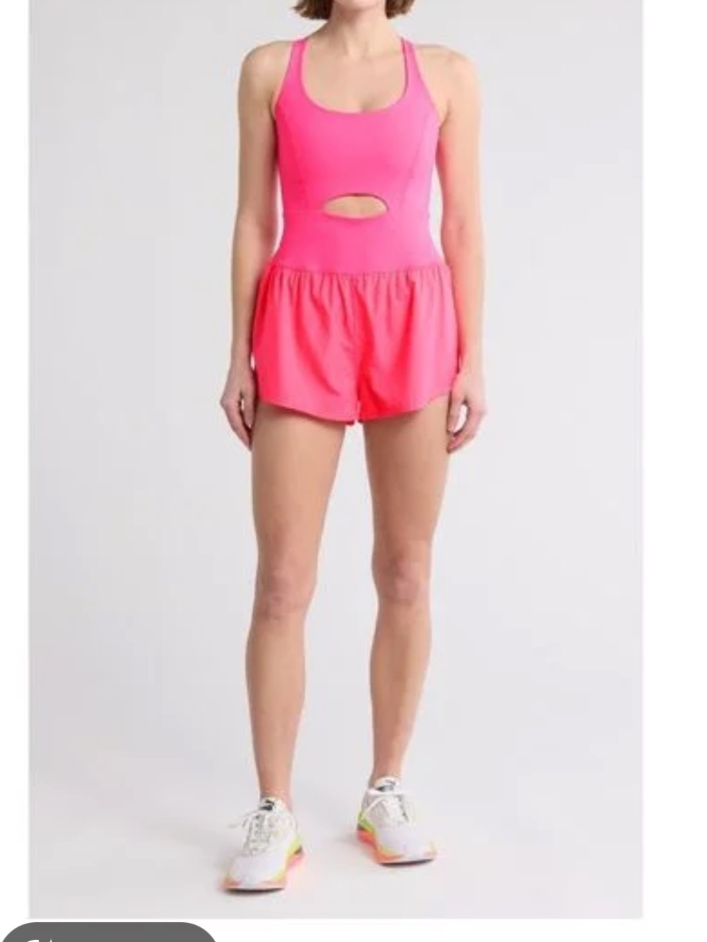 Free People Movement Pink Athletic Runsie Romper Shortsr